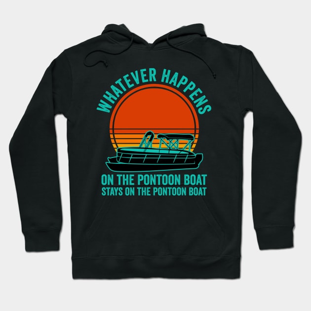 Pontoon Boat Party Funny Pontoon Lover Vintage Hoodie by Visual Vibes